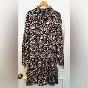 Parker Drop Waist tie neck mini dress